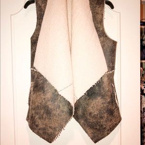 Faux shearling vest